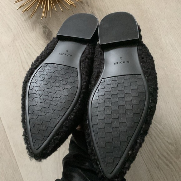 Birdies The‎ Lark Black Faux Shearling Slop-on Mules Size 9 slippers NWOT - Picture 7 of 12